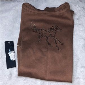 Westbound Horse Brown Cut Sleeved Tang Top